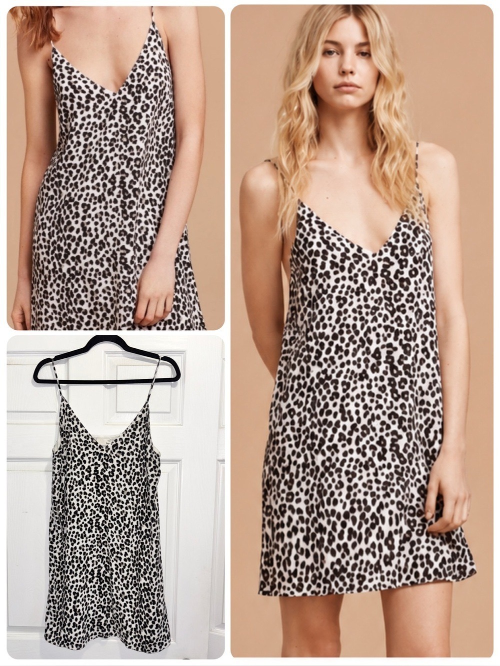 Aritzia Wilfred Free Vivienne Leopard Animal Print Cami Mini Slip Dress Medium